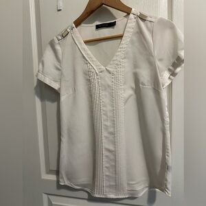 The Limited Cream V-Neck Blouse